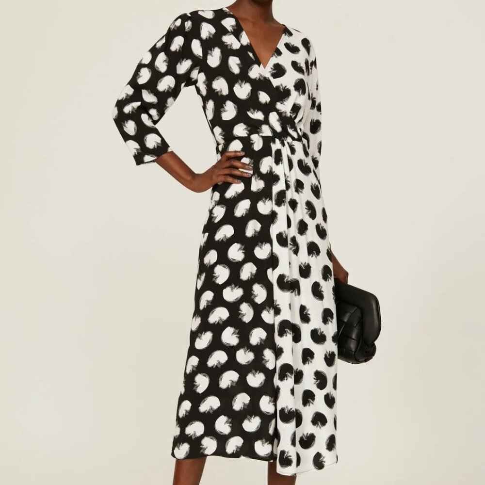 BOSS Danotta Palm Wrap Dress, US 4
